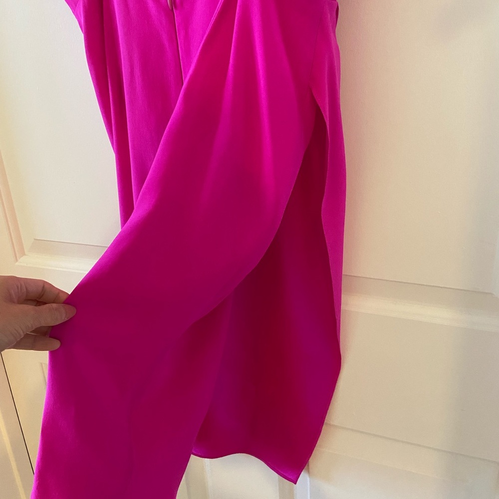 Amanda Uprichard X REVOLVE  Mini Dress Bright Hot Pink Medium 100% Silk - Picture 4 of 8